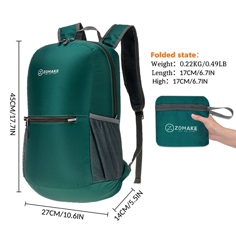Outdoor Foldable Backpack Lightweight Hiking 20L