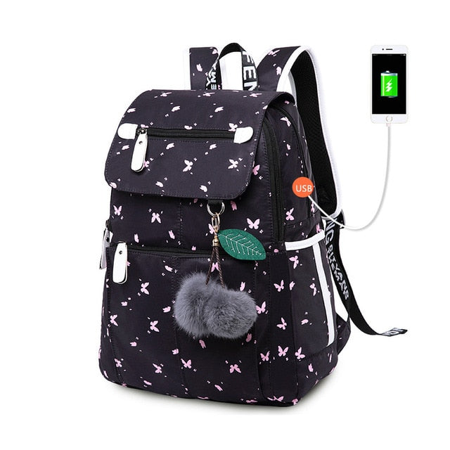 Girls School Backpack - USB