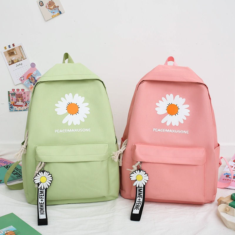 Affordable Girls Preppy Daisy School Backpack 4 Pieces